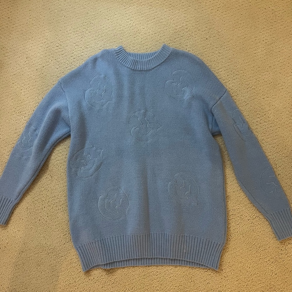 blue smiley face sweater from forever 21